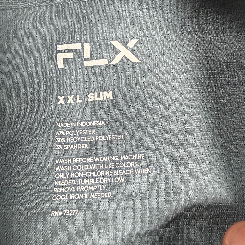 FLX Urban Commuter Performance Long Sleeve Tech Shirt Mens Slate Blue - XXL Slim - Picture 4 of 11